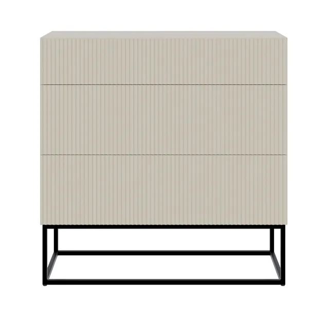 selsey-veldio-kommode-90-cm-mit-3-schubladen-und-gefr-ster-front-grau-beige-schw image 1