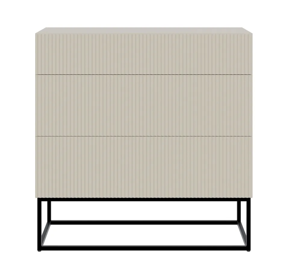 selsey-veldio-kommode-90-cm-mit-3-schubladen-und-gefr-ster-front-grau-beige-schw image 1