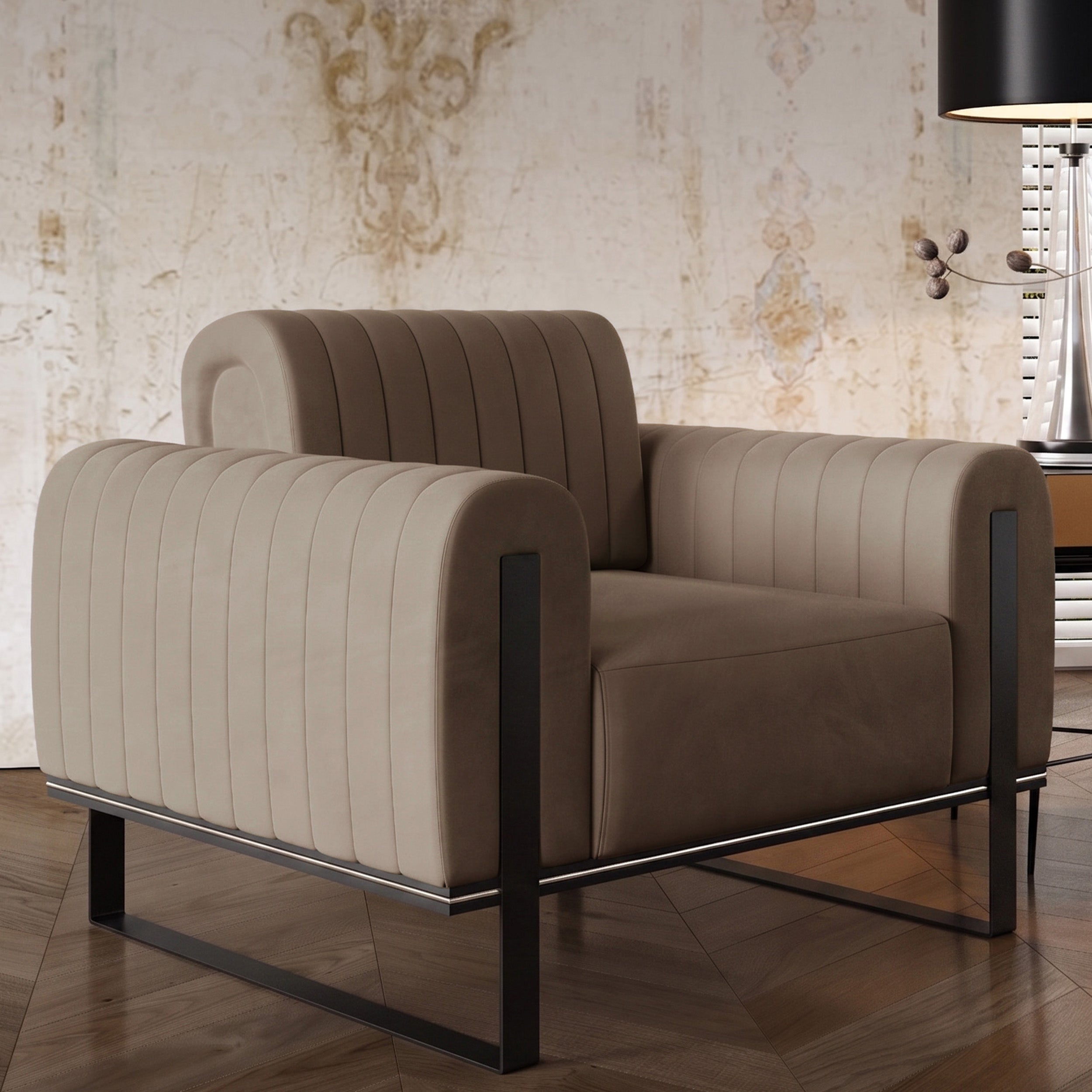 selsey-parissa-schalensitzstuhl-beige-velours-schwarze-beine image 2
