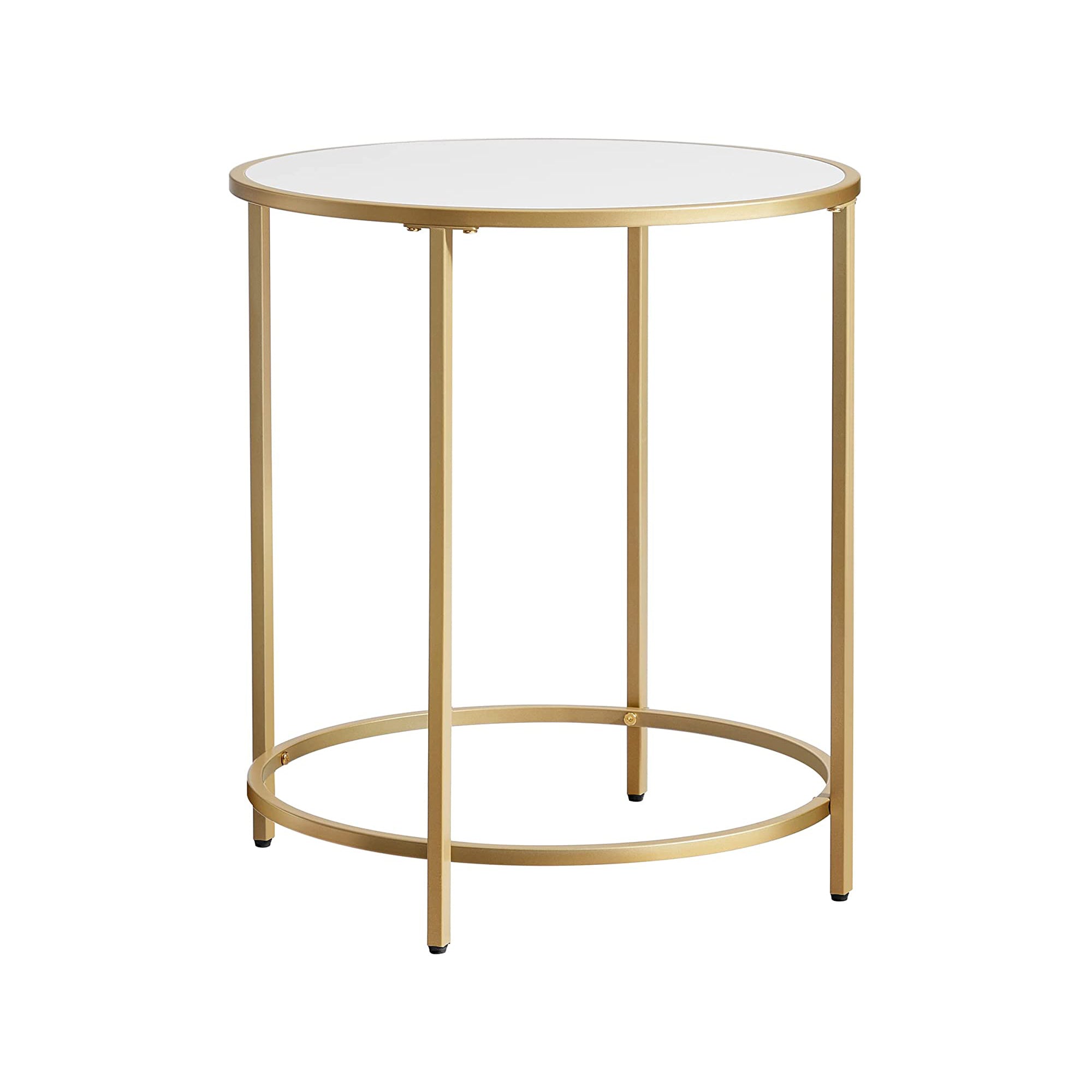 vasagle-beistelltisch-mit-metallrahmen-nachttisch-sofatisch-gold-wei image 1