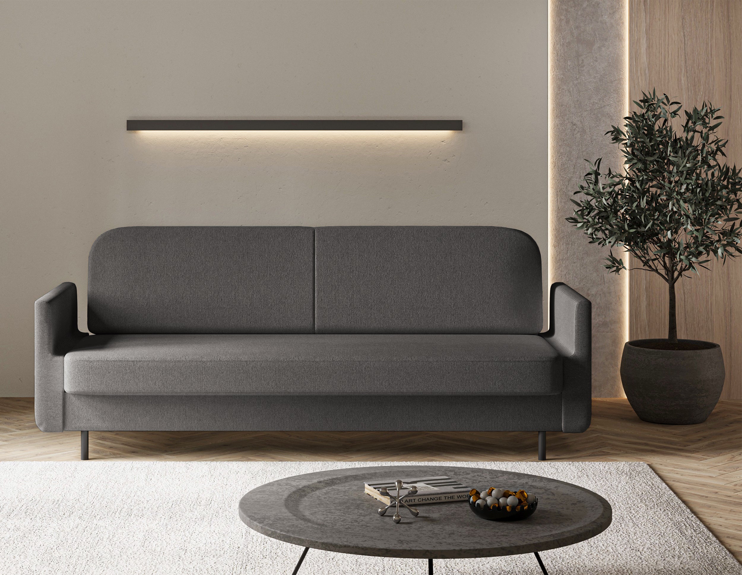 selsey-ovelio-dreisitzer-sofa-ausklappbar-grau-hydrophober-chenille-stoff image 4
