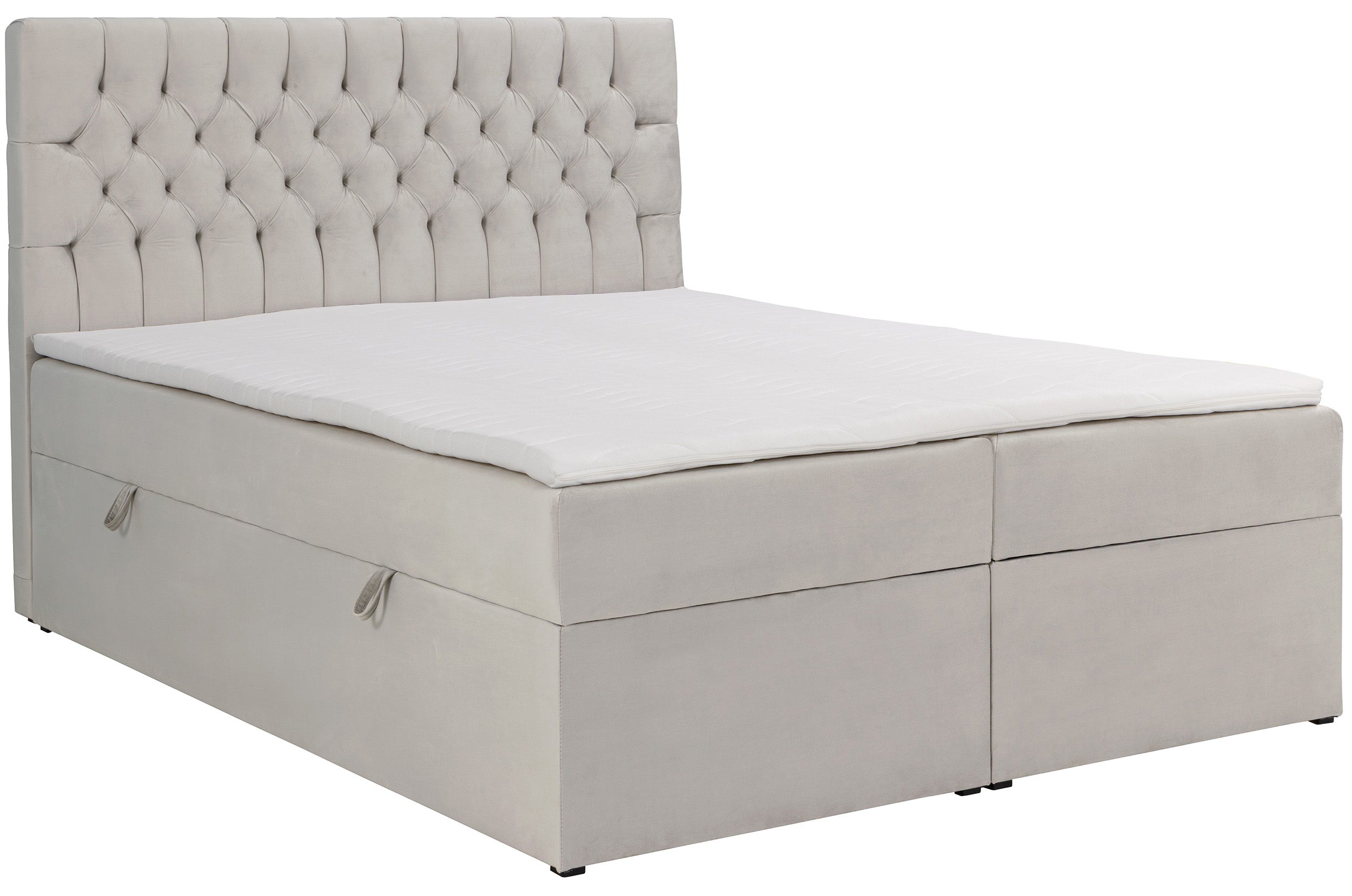 selsey-daissy-kontinentalbett-180x200-cm-hellbeige-samt-mit-stauraum-und-topper image 1