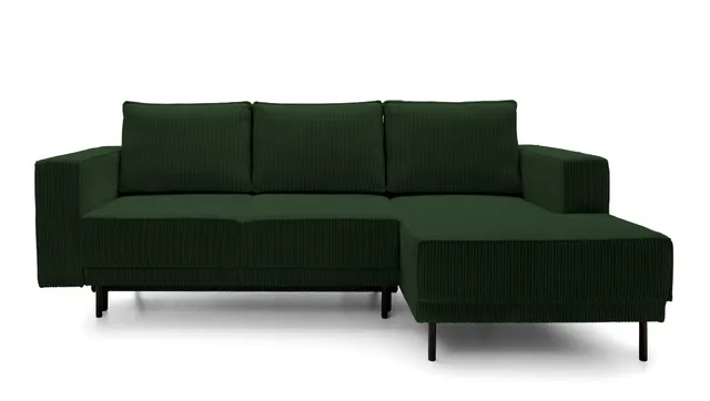 selsey-rodario-mini-ecksofa-mit-schlaffunktion-dunkelgr-ner-cord-rechts-l-form-m image 1
