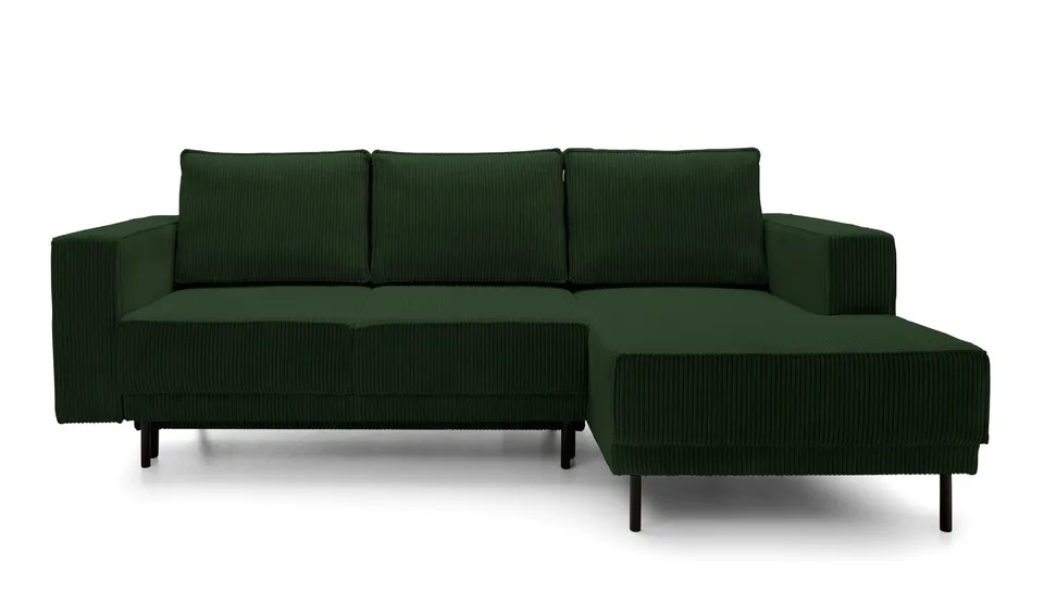 selsey-rodario-mini-ecksofa-mit-schlaffunktion-dunkelgr-ner-cord-rechts-l-form-m image 1