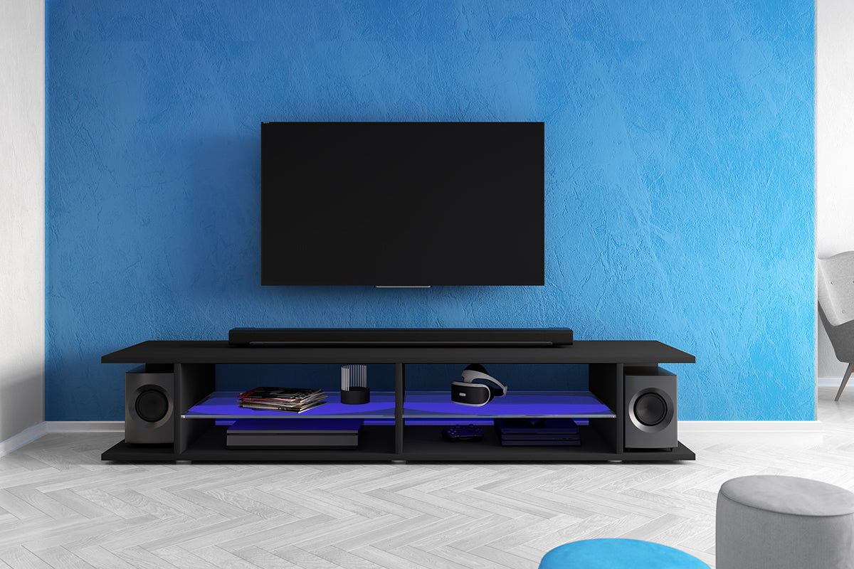 selsey-mitchell-tv-schrank-180-cm-schwarz-matt-schwarz-gl-nzend image 3