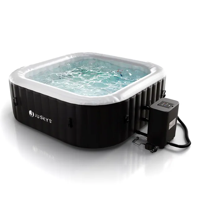 juskys-spaluxe-whirlpool-aufblasbar-f-r-4-6-personen-910-liter-schwarz-wei image 1