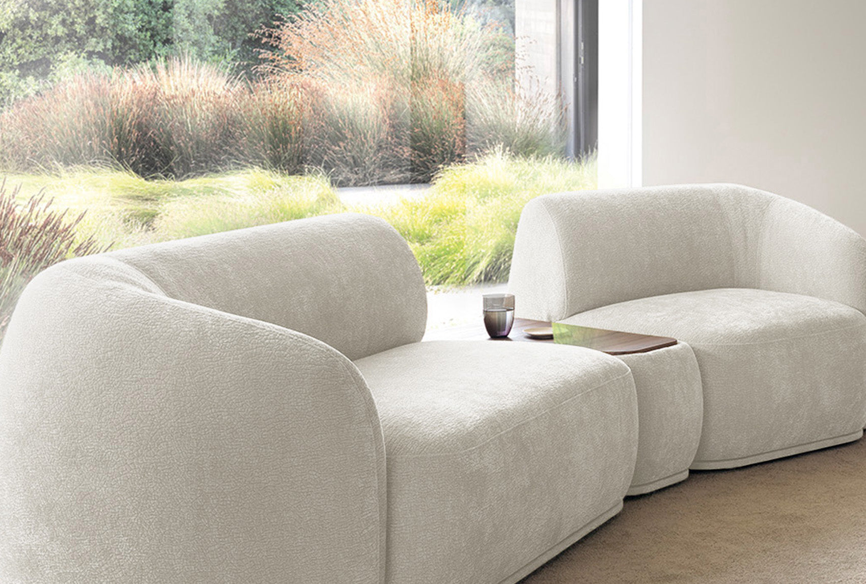 selsey-bommo-modulares-rechteckiges-pouf-mit-platte-creme-chenille image 3