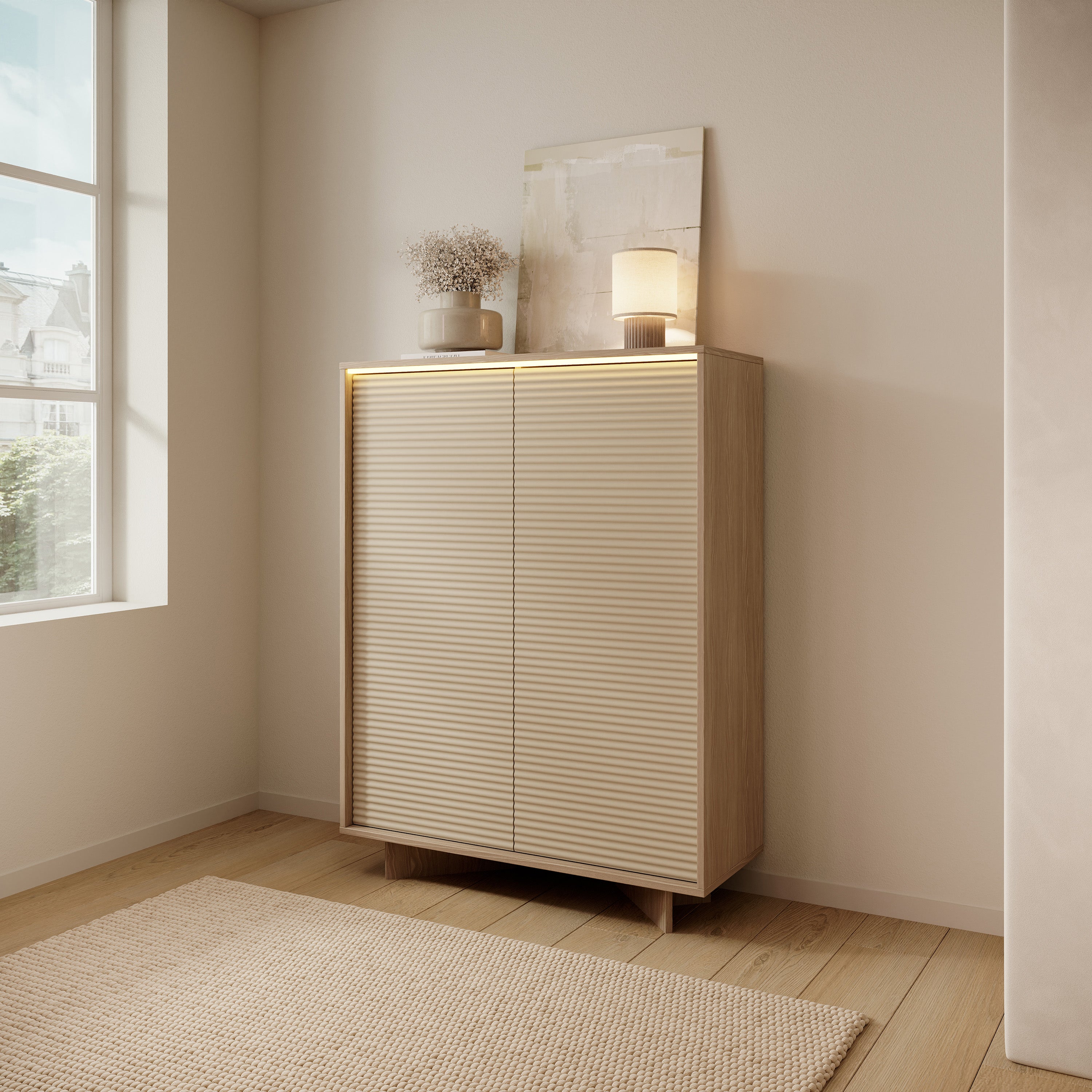 selsey-semi-zweit-rige-kommode-104-cm-mit-led-beleuchtung-bolivar-natur-cappucci image 2