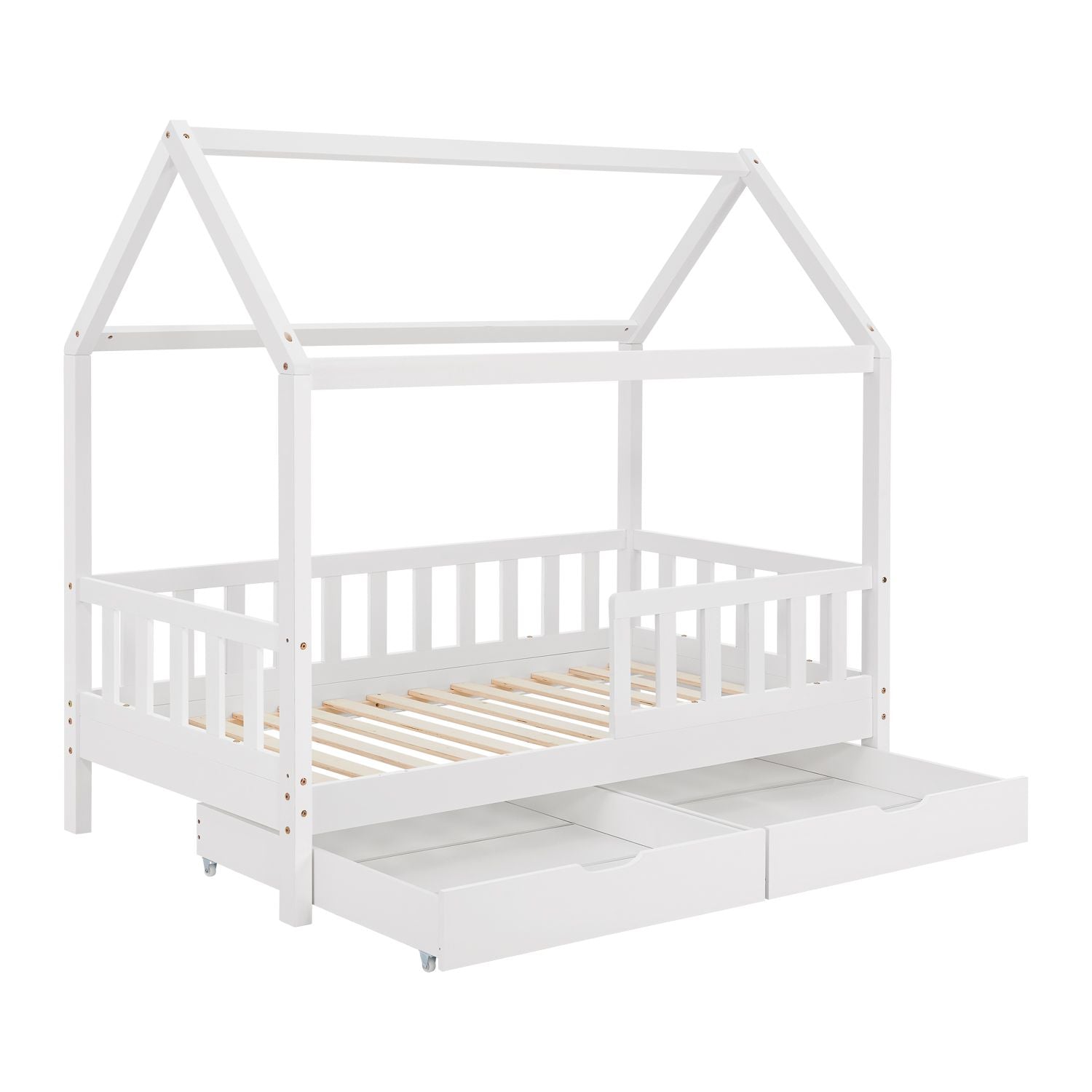 juskys-kinderbett-marli-hausbett-80-x-160-cm-wei-mit-bettkasten image 3