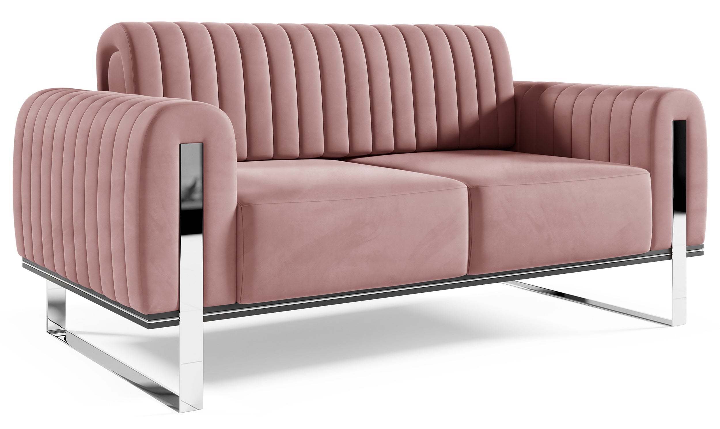 selsey-parissa-zweisitziges-sofa-rosa-velours-mit-chromf-en image 4