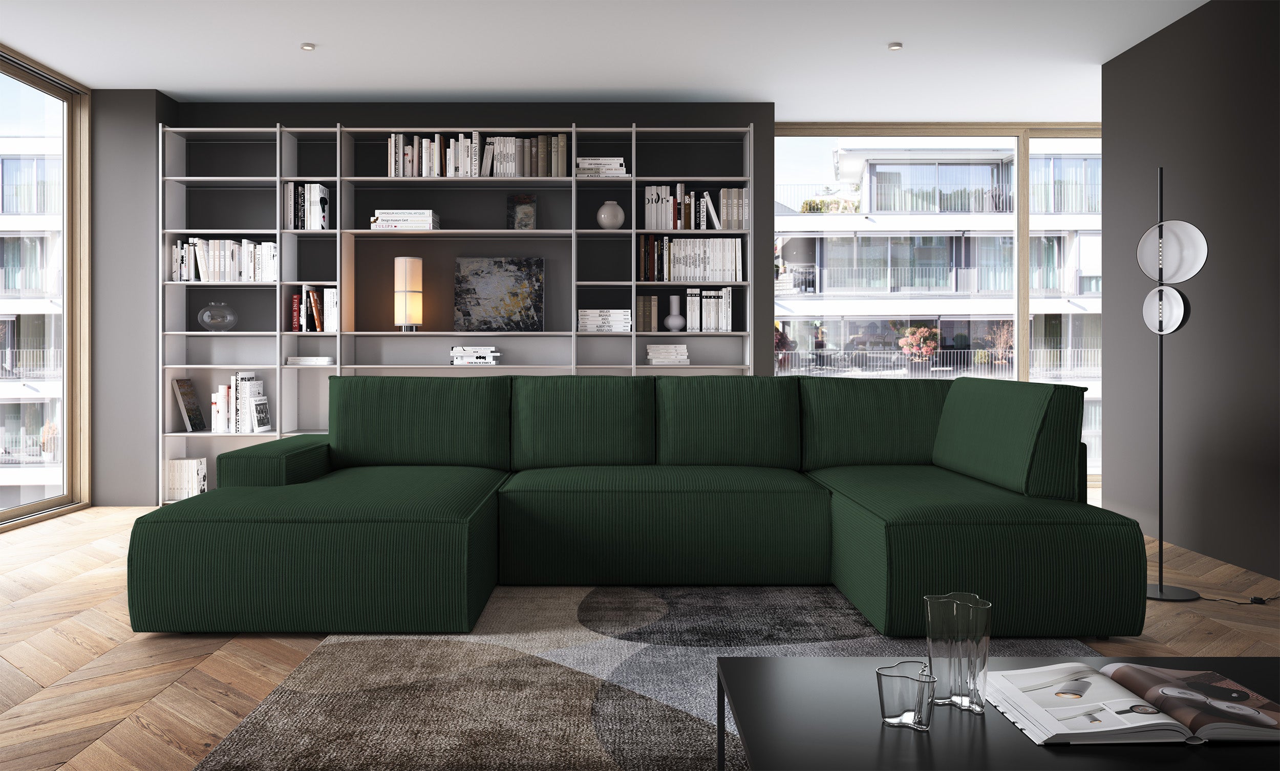 selsey-farese-new-ecksofa-u-form-mit-schlaffunktion-links-gr-ner-cord-mit-staura image 2