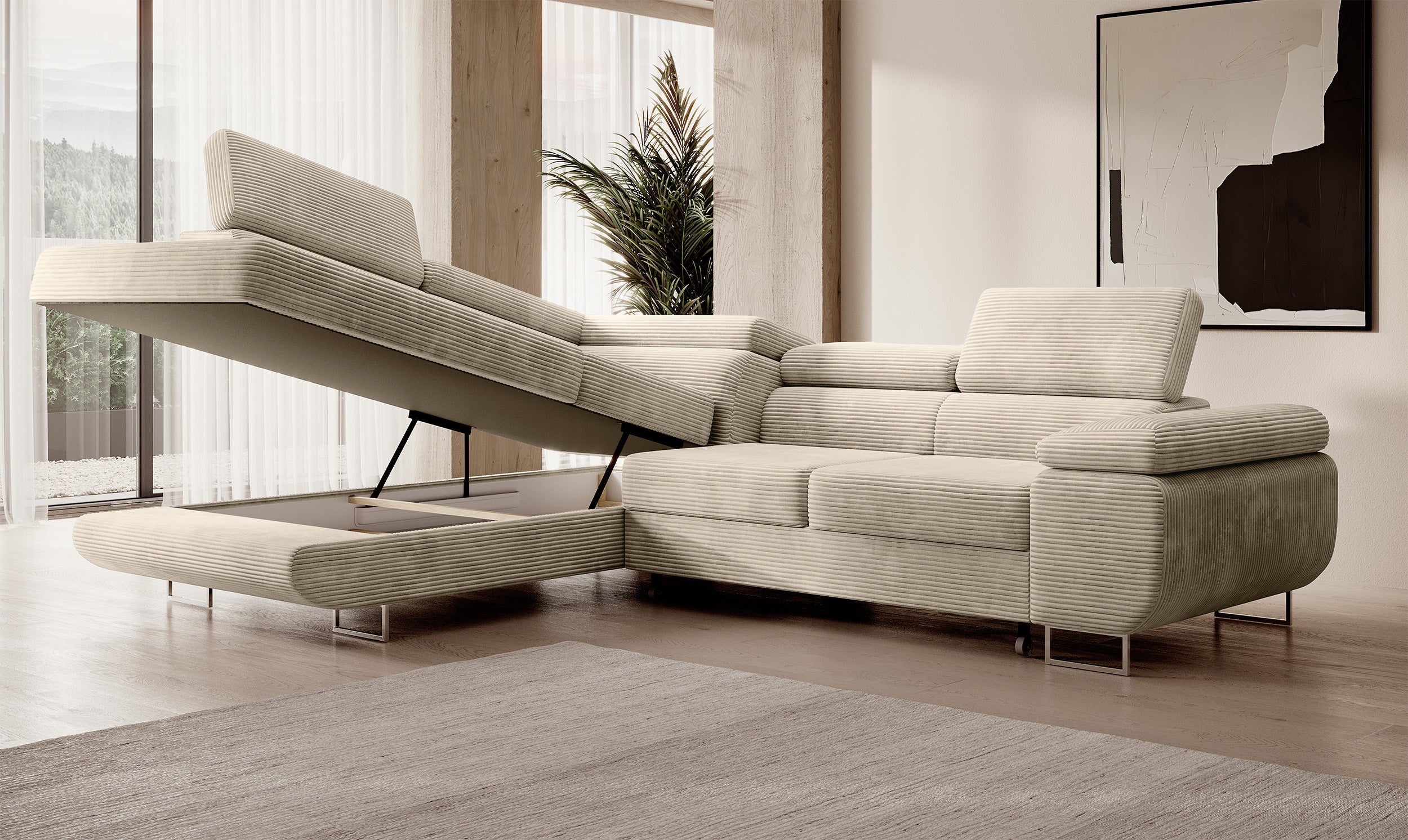 selsey-stevil-ecksofa-links-mit-schlaffunktion-und-stauraum-hellbeiger-cord image 8