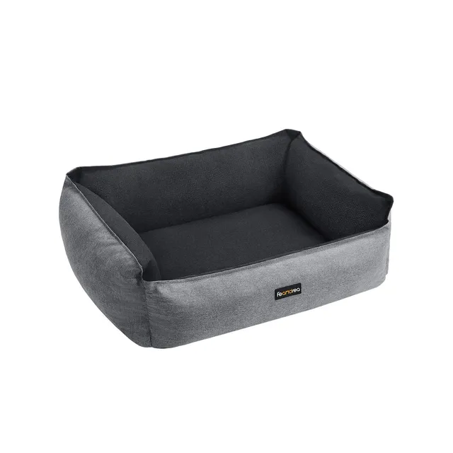 vasagle-hundebett-mit-rand-80-x-60-x-28-cm-grau-dunkelgrau image 1
