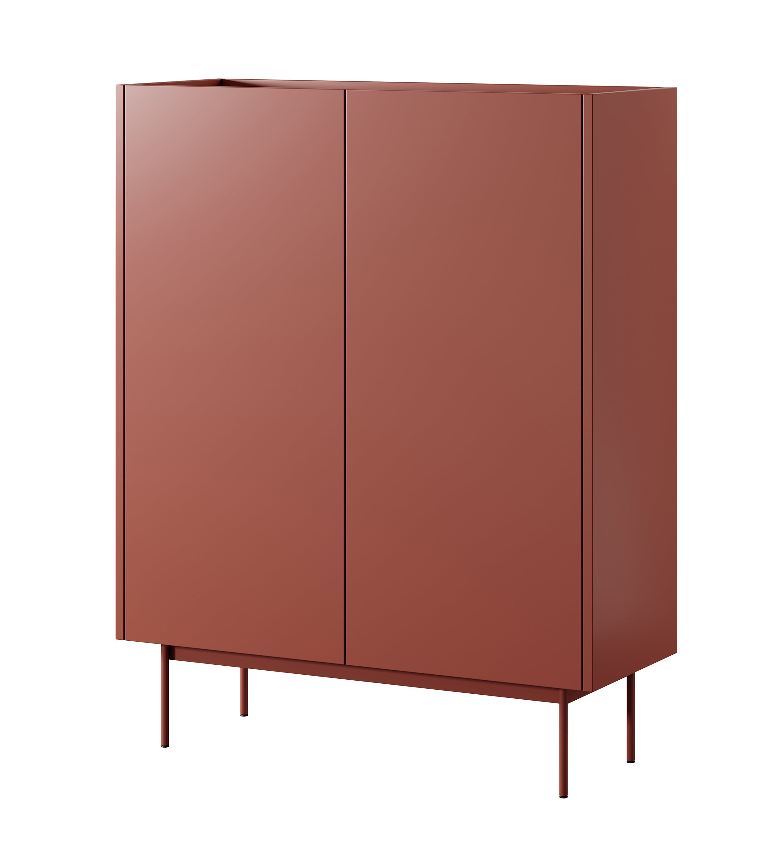 selsey-brickki-color-hohe-kommode-97-cm-zweit-rig-ziegelrot-eiche-linea image 1