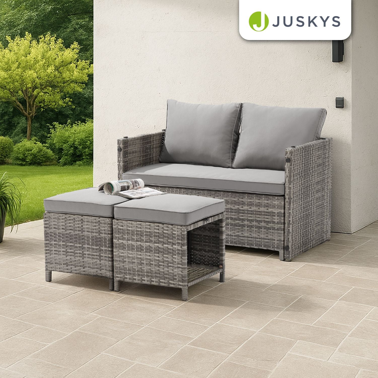 juskys-gartenm-bel-jamaika-2in1-polyrattan-set-grau-meliert image 7