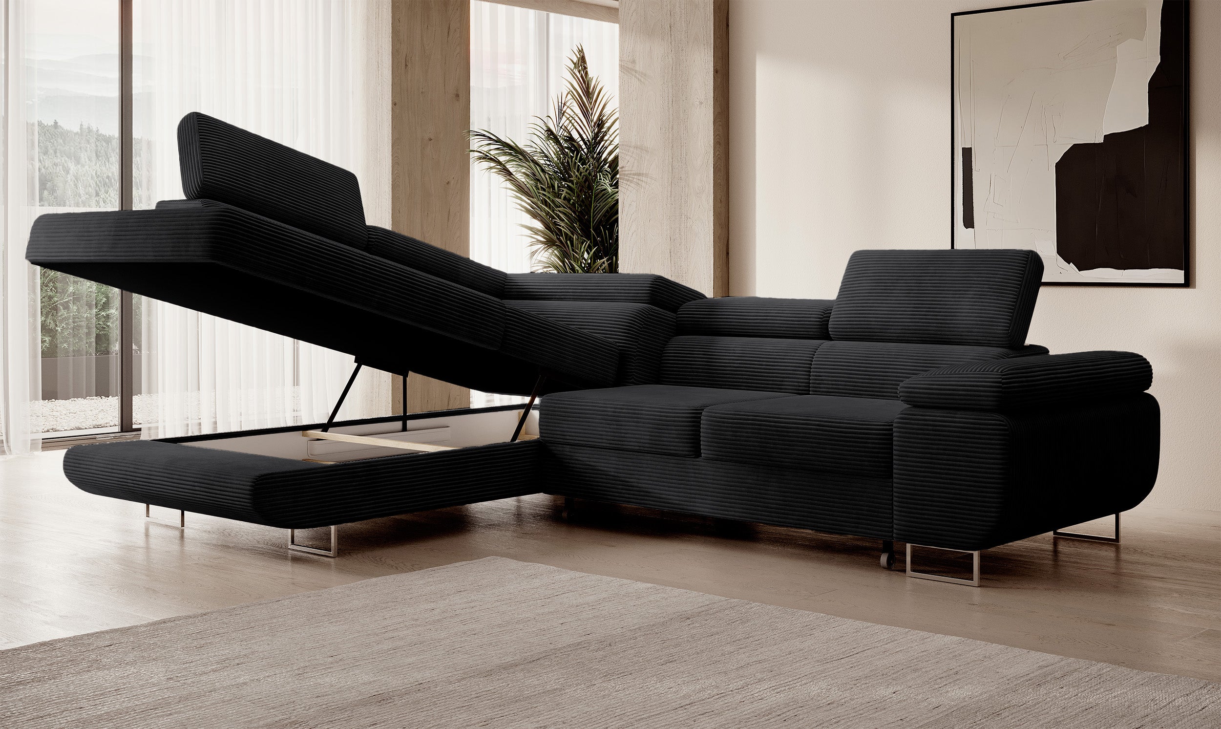 selsey-stevil-ecksofa-mit-schlaffunktion-l-form-links-schwarzer-cord-mit-staurau image 8