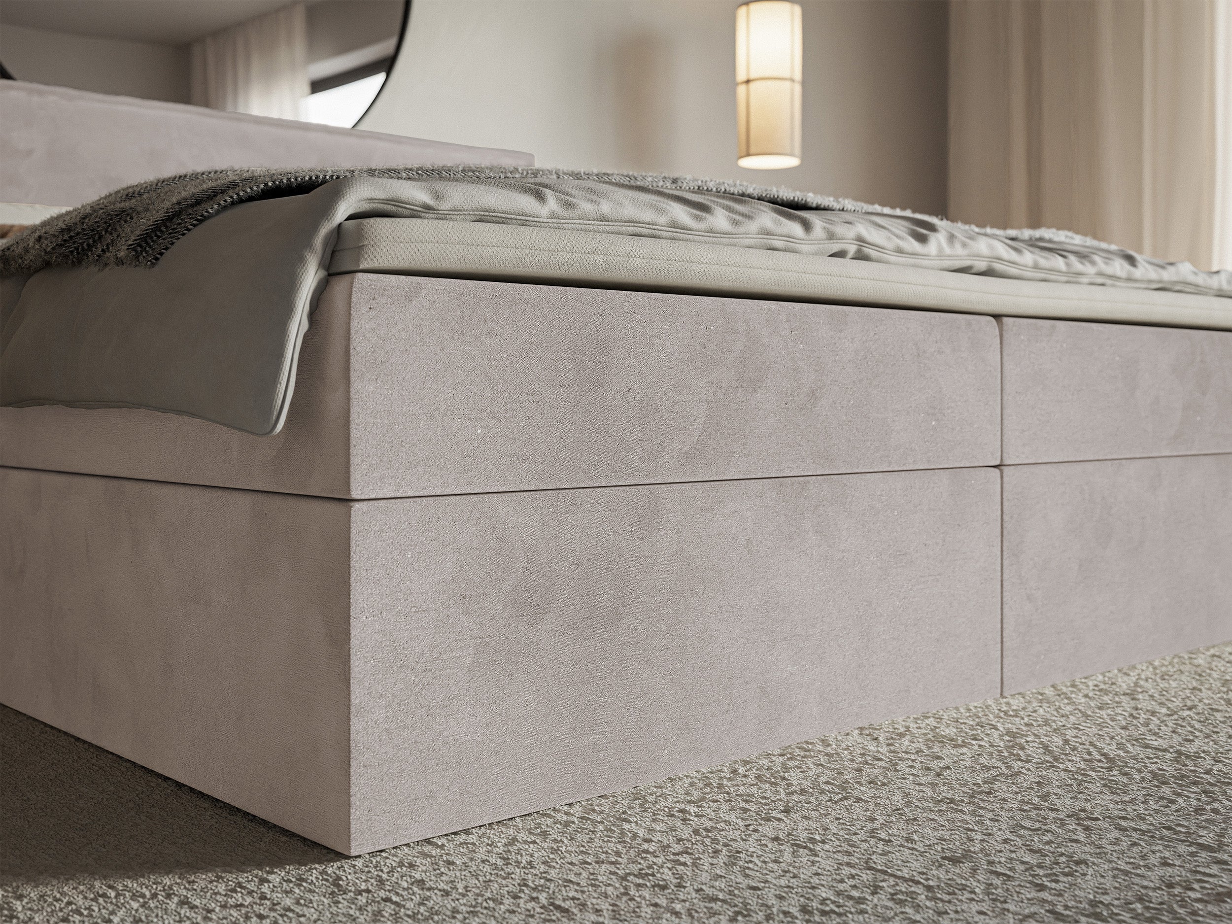 selsey-softie-kontinentalbett-140x200-cm-graubraun-velours-mit-topper image 5