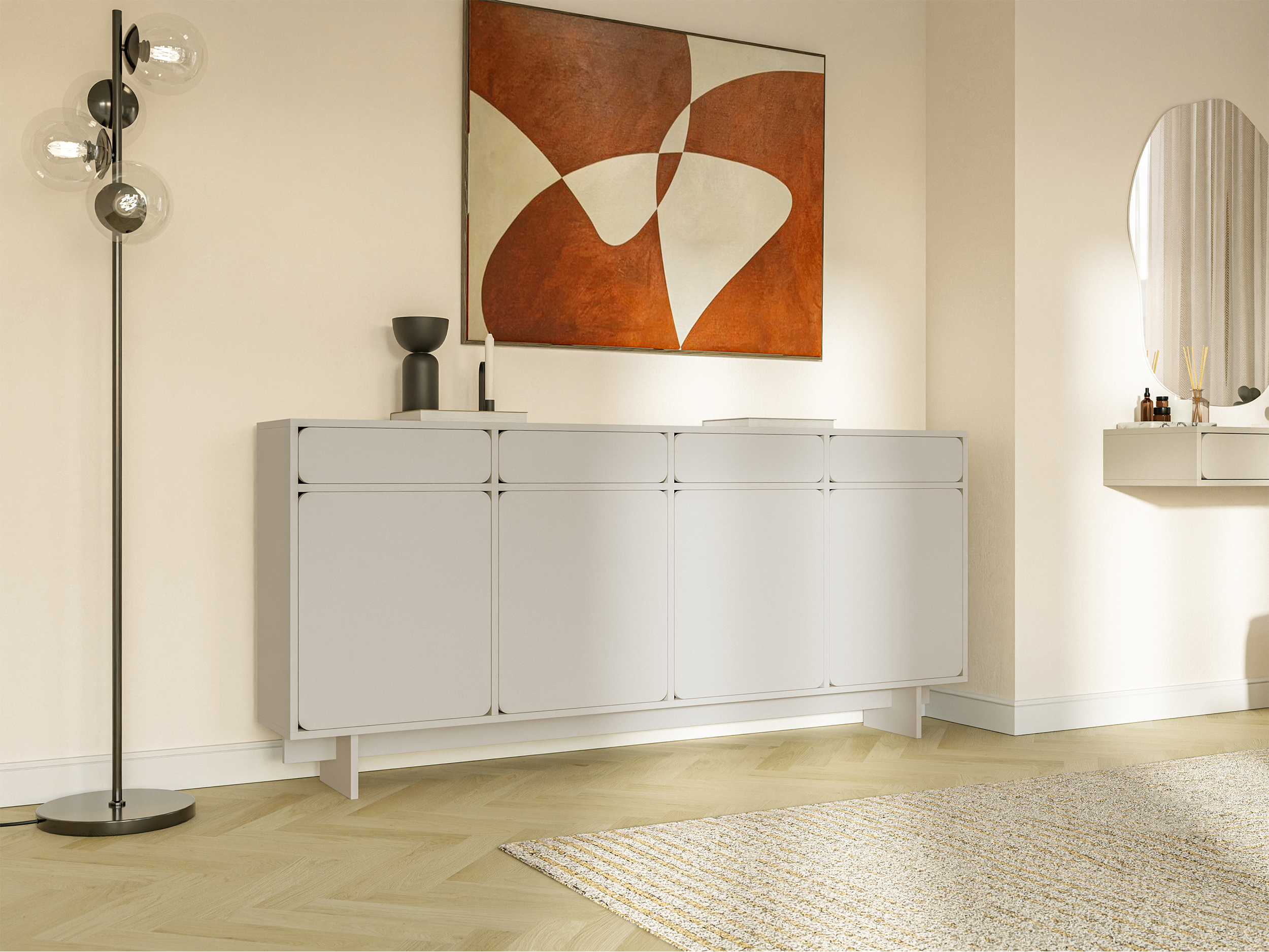 selsey-wuwu-kommode-200-cm-mit-vier-schubf-chern-grau-beige image 3