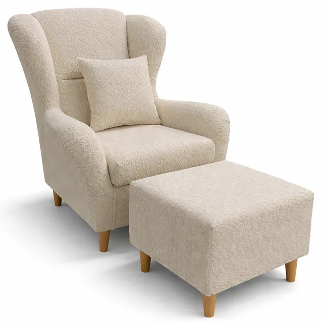 selsey-teddlo-ohrensessel-mit-fu-hocker-beige-chenille-buchenholzbeine image 1