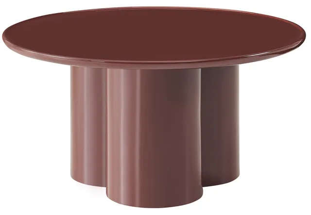 selsey-roulness-runder-couchtisch-80-cm-bordeaux-hochglanz image 1
