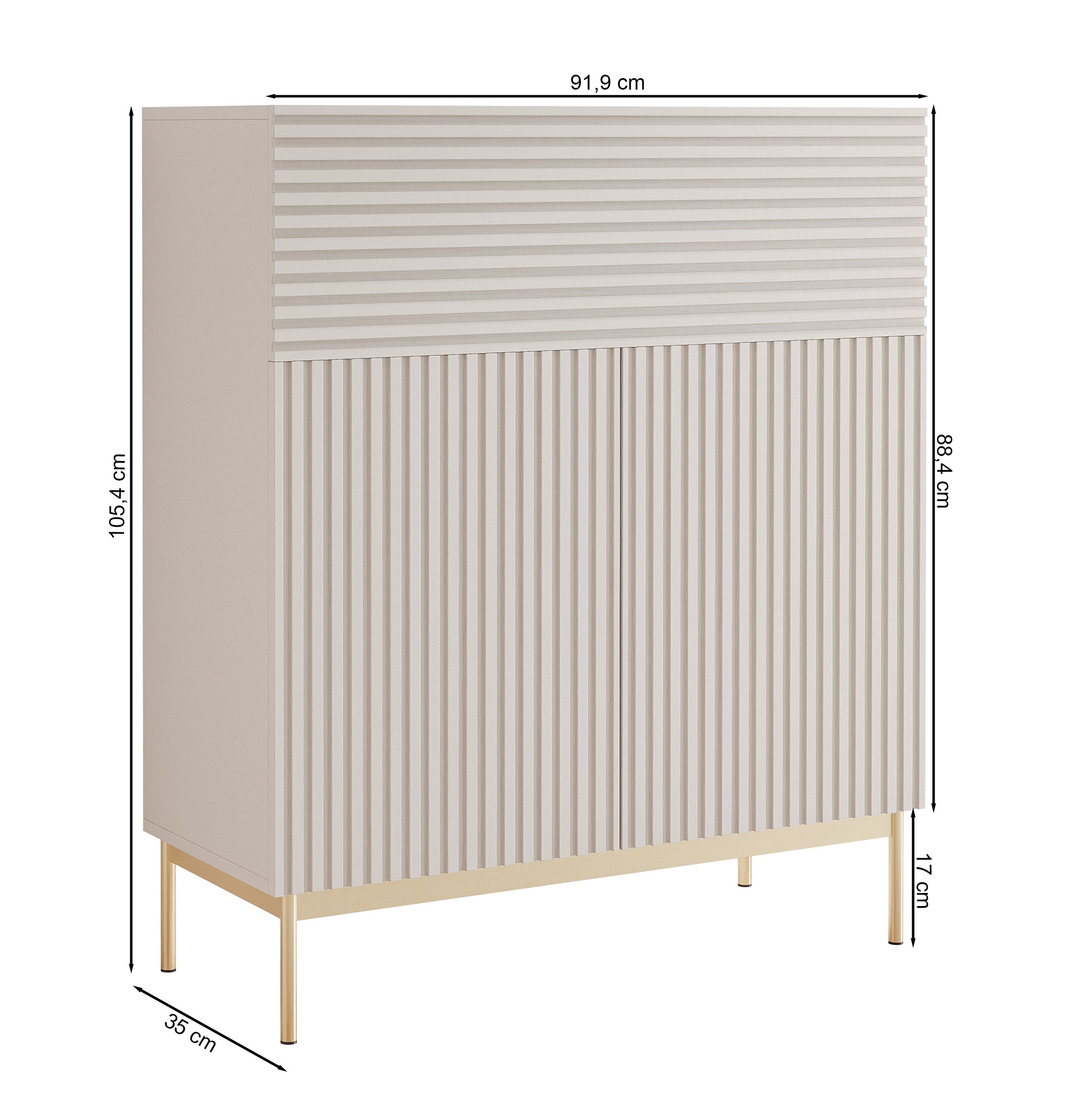 selsey-linearis-kommode-92-cm-zweit-rig-mit-klappfach-und-led-kaschmir-auf-goldb image 7