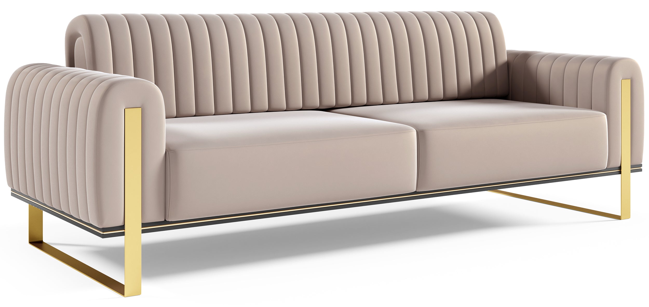 selsey-parissa-3-sitzer-sofa-beige-samt-glamour image 4