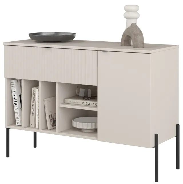 selsey-ore-einfl-gelige-kommode-105-cm-kaschmir-mit-schublade-rillfront image 1