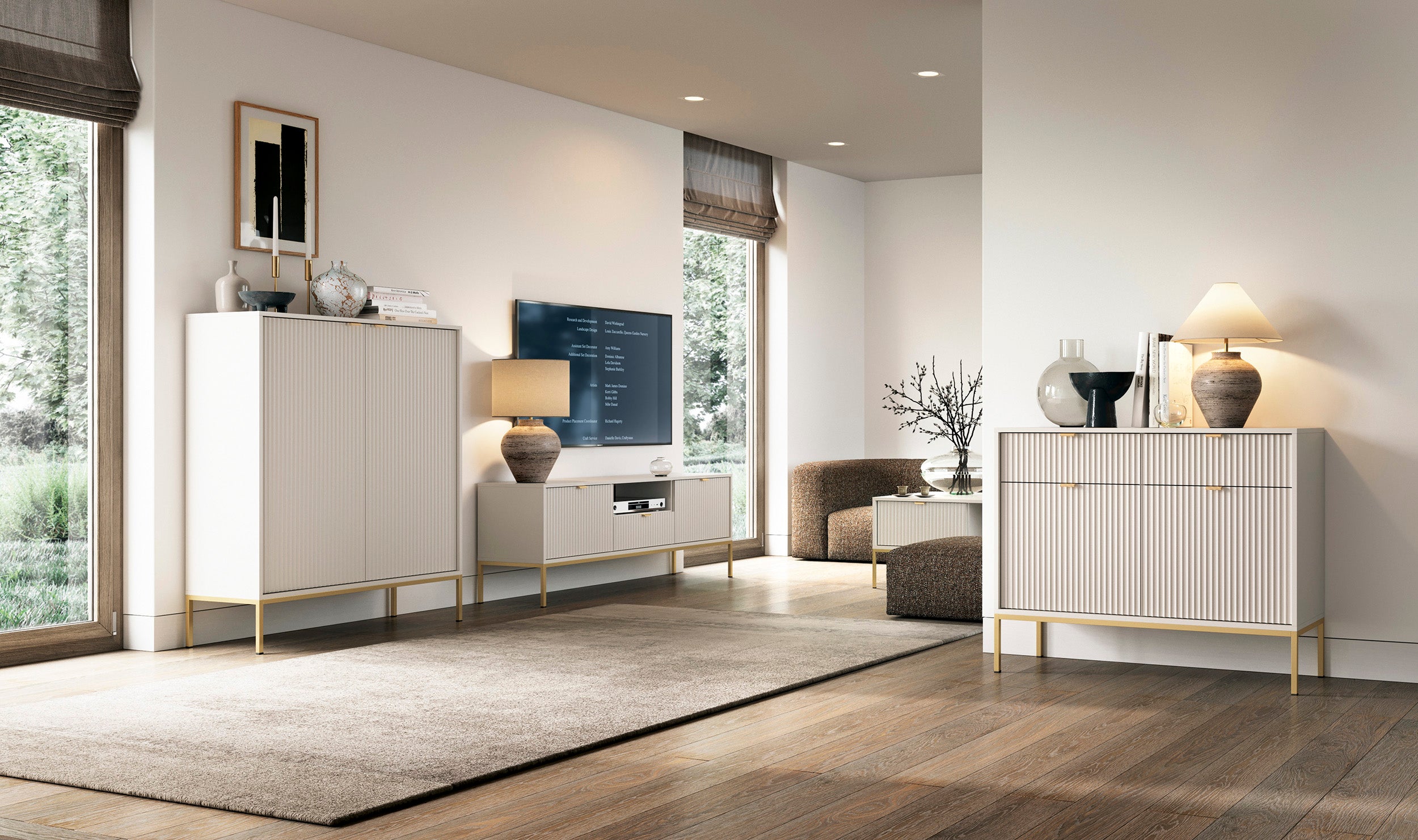 selsey-vellore-tv-schrank-154-cm-kaschmir-mit-geriffelten-fronten-und-goldenem-g image 5
