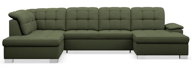 selsey-jamaal-ecksofa-mit-schlaffunktion-u-f-rmig-rechtsseitig-khaki-flechtmuste image 1