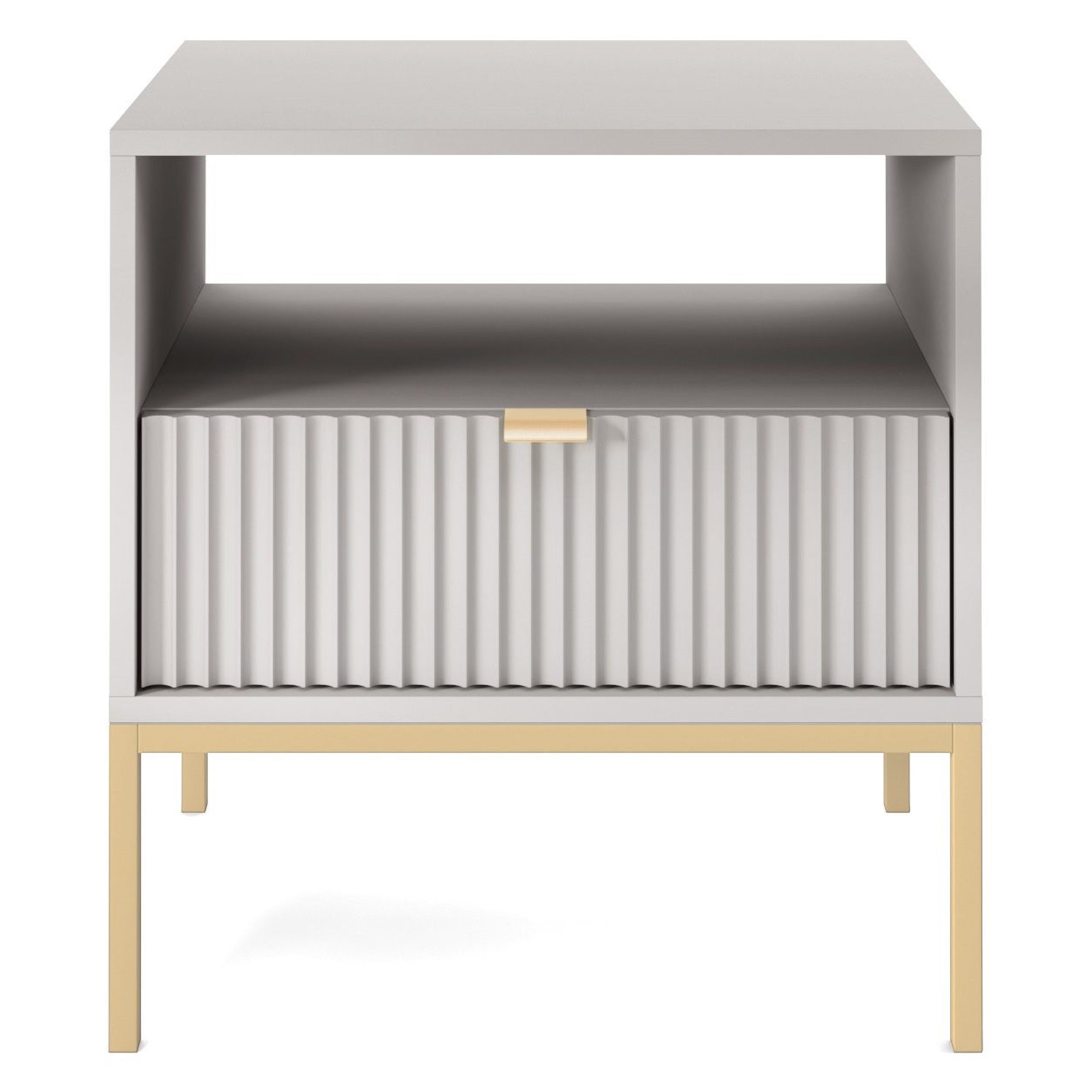 selsey-vellore-nachttisch-54-cm-grau-mit-gerillter-front-und-goldenem-gestell image 2