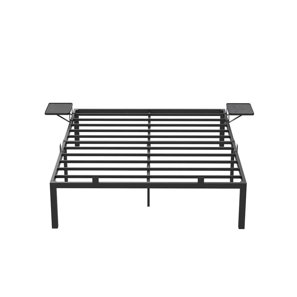 vasagle-doppelbettgestell-aus-metall-160-x-200-cm-mit-aufbewahrungsregalen image 1