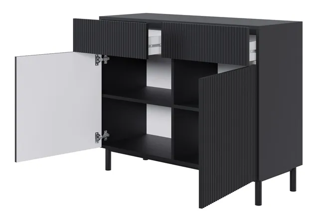 selsey-veldio-new-kommode-100-cm-zweit-rig-mit-zwei-schubladen-schwarz-gefr-ste- image 1
