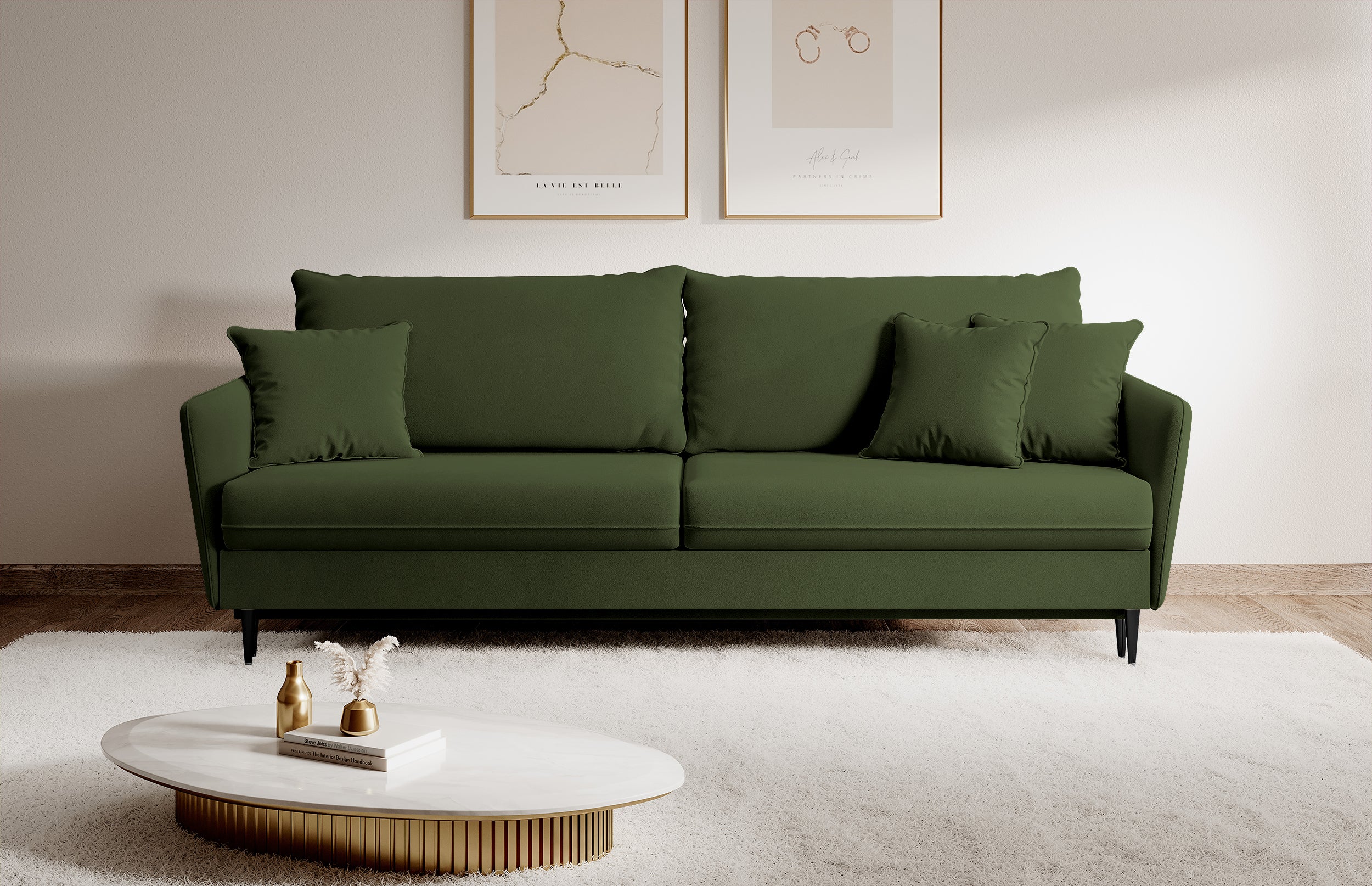 selsey-volio-dreisitziges-schlafsofa-olivgr-ner-samt-wasserabweisend-schwarze-be image 6