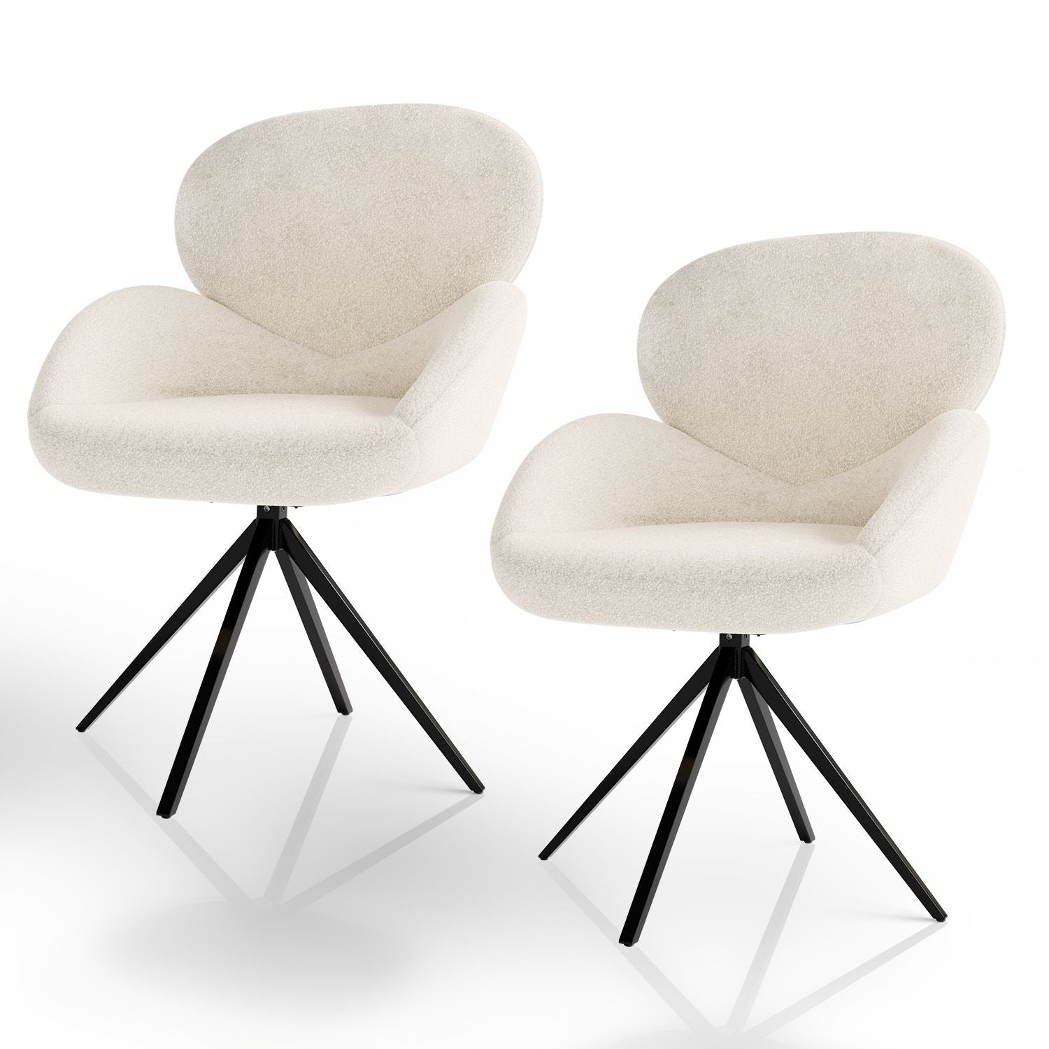 juskys-drehstuhl-albano-boucl-creme-esszimmerstuhl-360 image 8