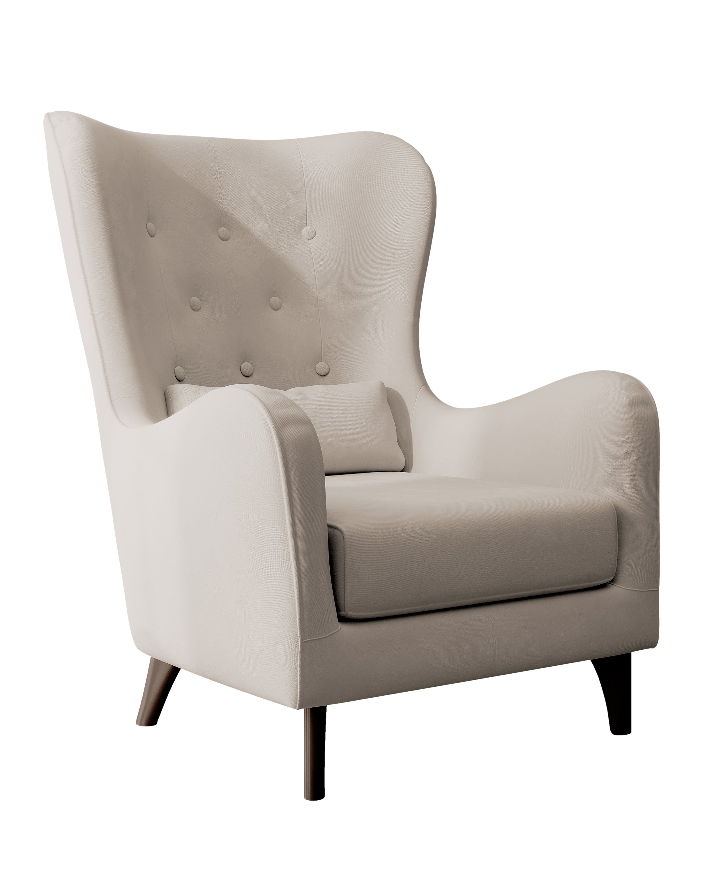 selsey-calmino-relaxsessel-helles-beige-wasserabweisender-samt-wenge-beine image 1