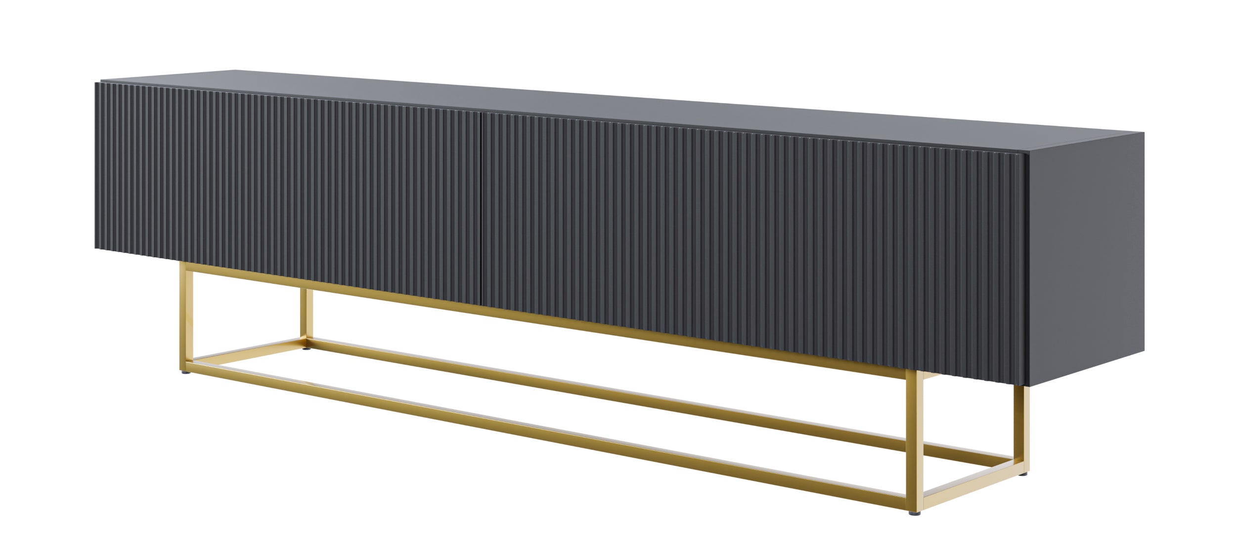 selsey-veldio-tv-schrank-175-cm-schwarz-mit-gefr-ster-front-und-goldenen-beinen image 4