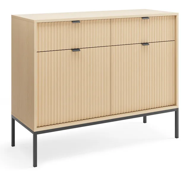 selsey-vellore-kommode-104-cm-zweit-rige-kommode-mit-2-schubladen-geriffelter-fr image 1