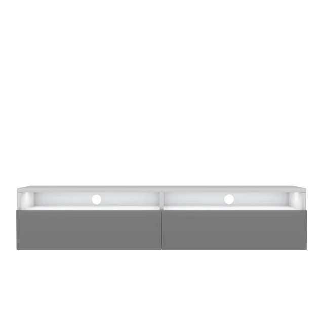 selsey-rednaw-tv-schrank-140-cm-mit-2-schubladen-und-beleuchtung-wei-matt-grau-g image 1