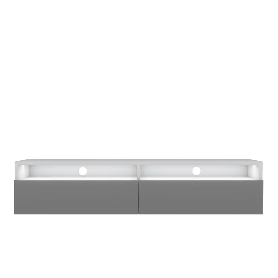 selsey-rednaw-tv-schrank-140-cm-mit-2-schubladen-und-beleuchtung-wei-matt-grau-g image 1