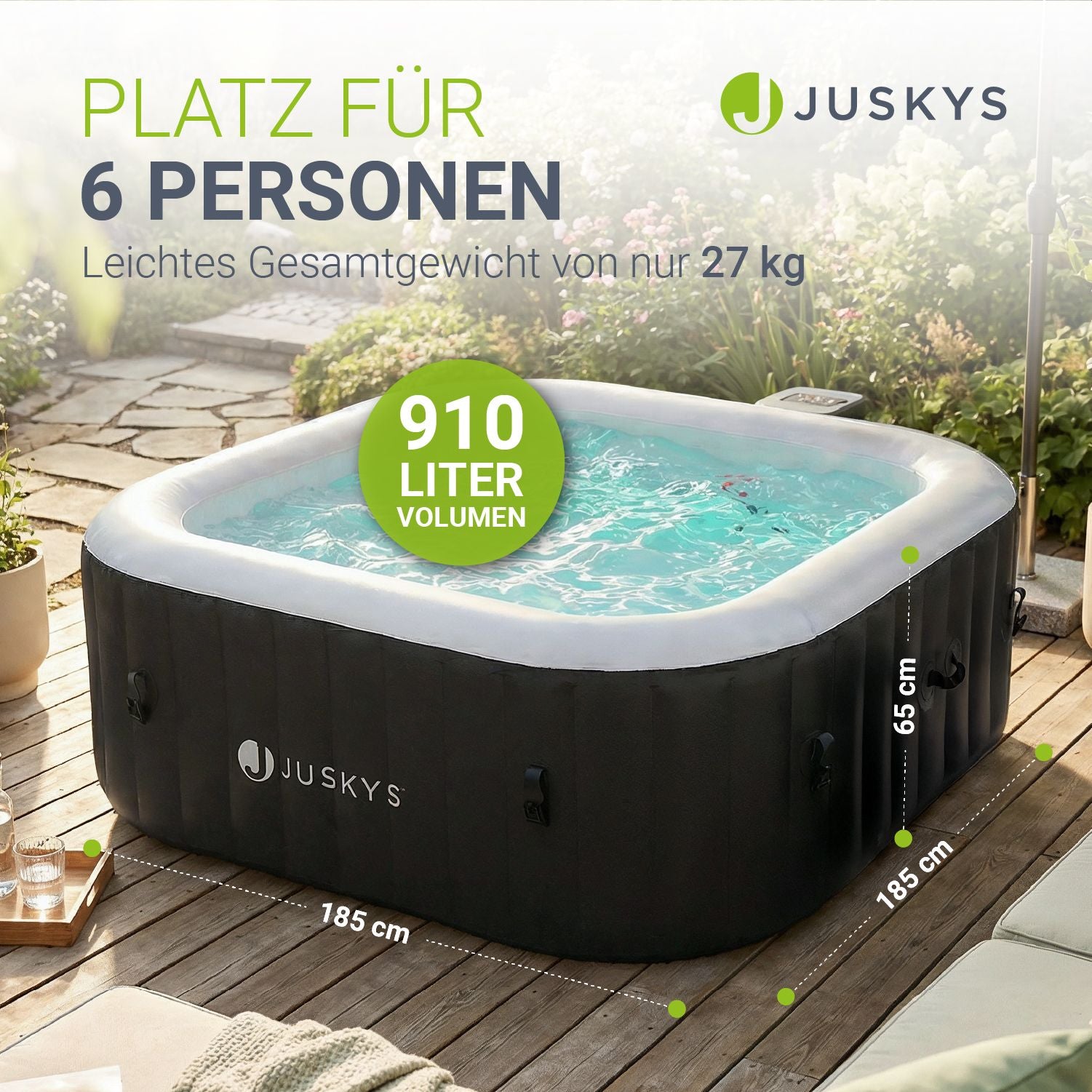 juskys-spaluxe-whirlpool-aufblasbar-f-r-4-6-personen-910-liter-schwarz-wei image 7