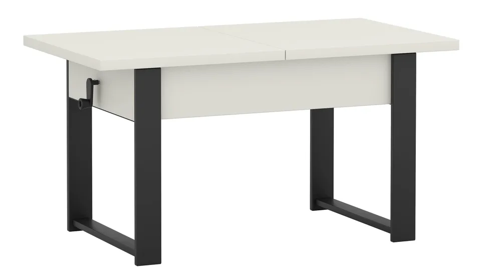 selsey-hugo-ausziehbarer-couchtisch-120-157-x67-cm-alpenwei-mit-schwarzen-beinen image 1