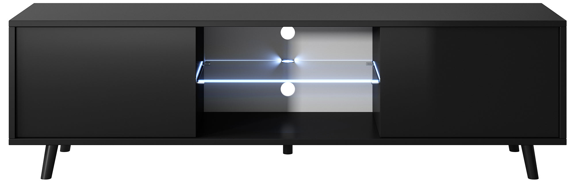 selsey-lefyr-tv-schrank-140-cm-matt-schwarz-hochglanz-schwarz image 3