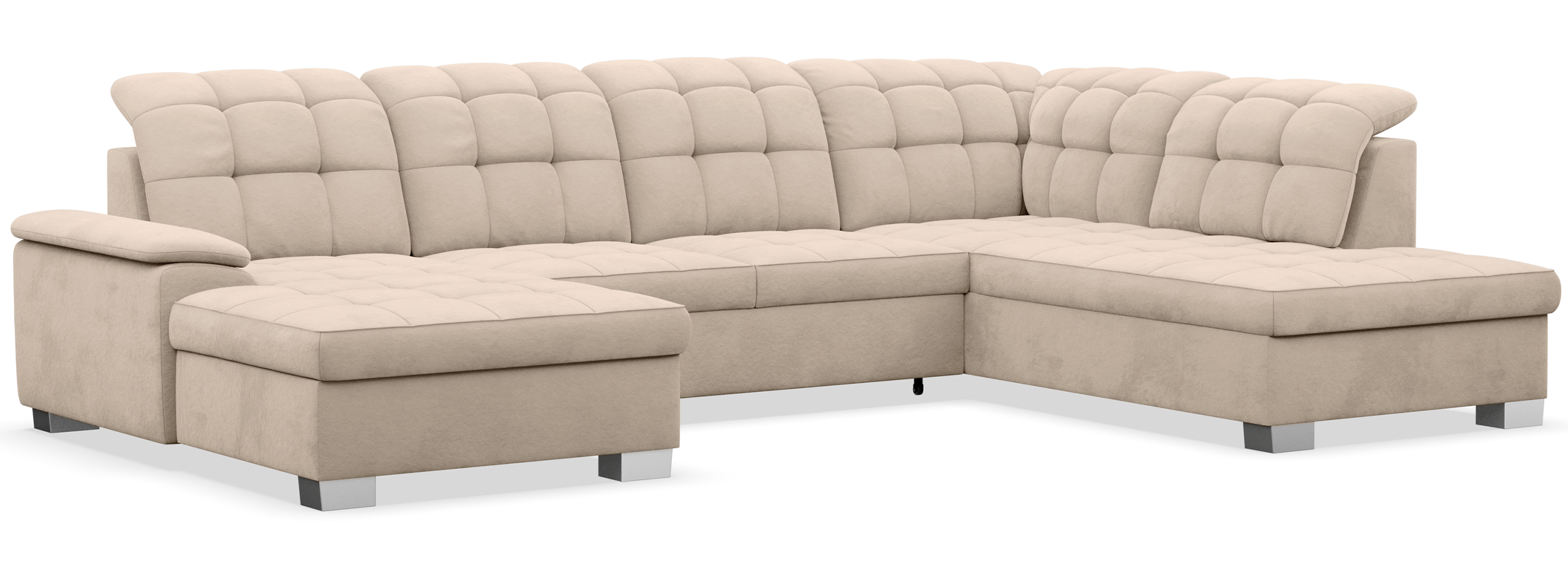 selsey-jamaal-ecksofa-u-f-rmig-links-mit-schlaffunktion-und-stauraum-beige-samtv image 4