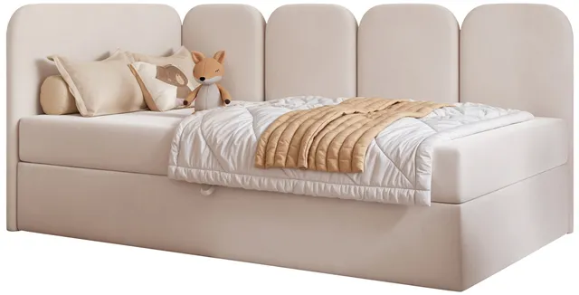 selsey-nubini-jugendbett-90x200-cm-linksseitig-mit-stauraum-hellbeiger-samt image 1