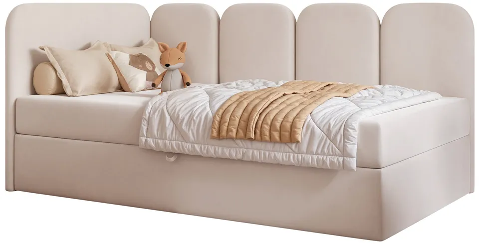 selsey-nubini-jugendbett-90x200-cm-linksseitig-mit-stauraum-hellbeiger-samt image 1