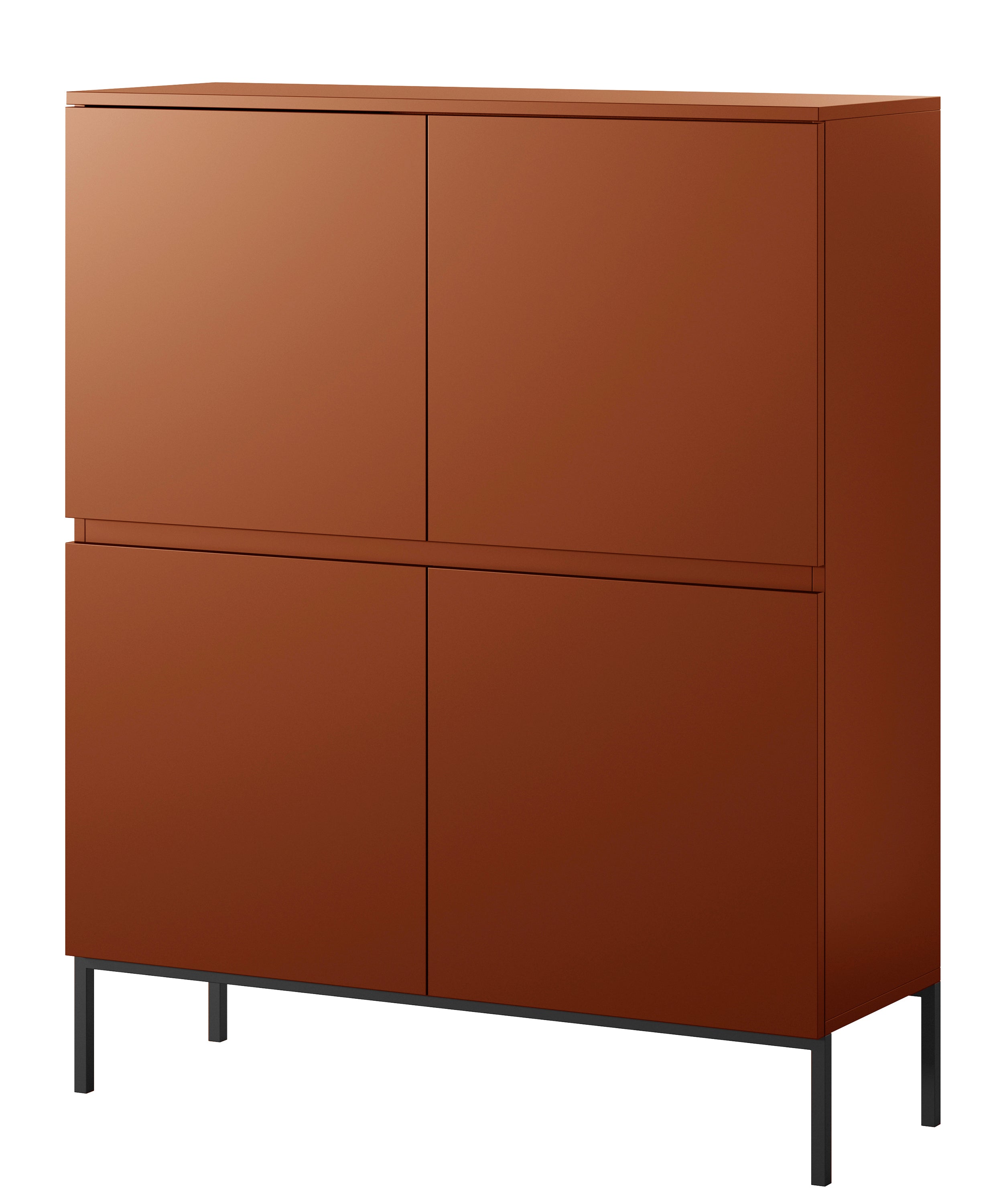 selsey-bemmi-hohe-kommode-100-cm-ziegelrot-eichenholz-mit-stahlbeinen image 5