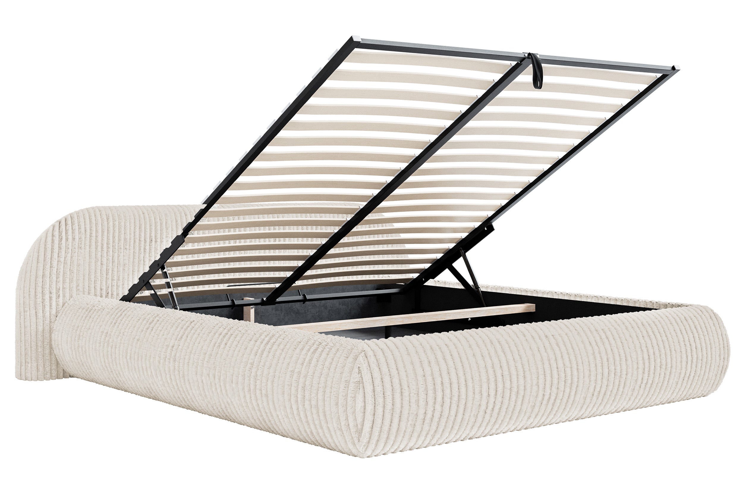 selsey-shels-low-polsterbett-140x200-cm-mit-stauraum-creme-cord-metallrahmen image 3