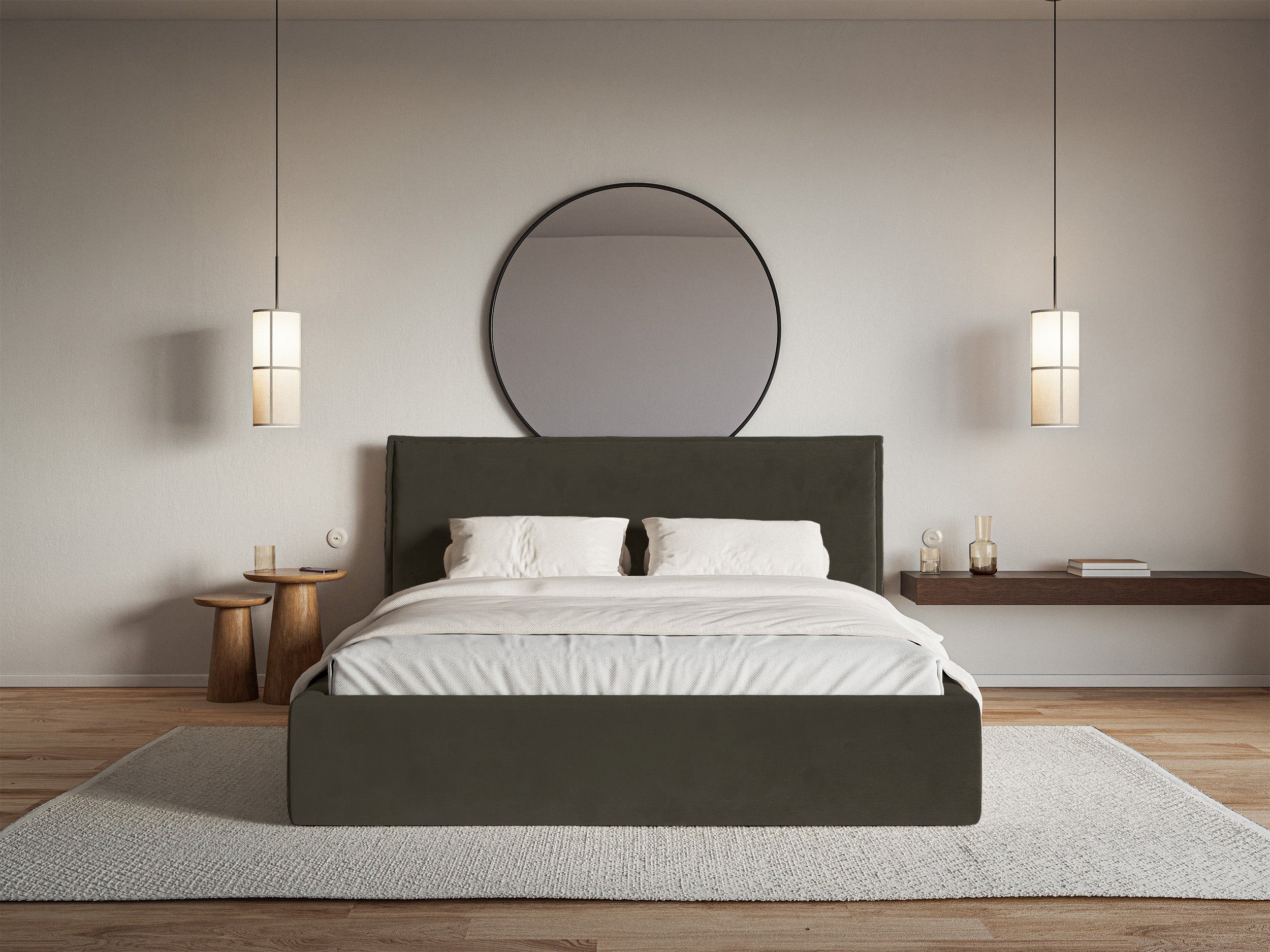 selsey-softie-polsterbett-160x200-cm-dunkelgr-n-velours-wasserabweisend image 3