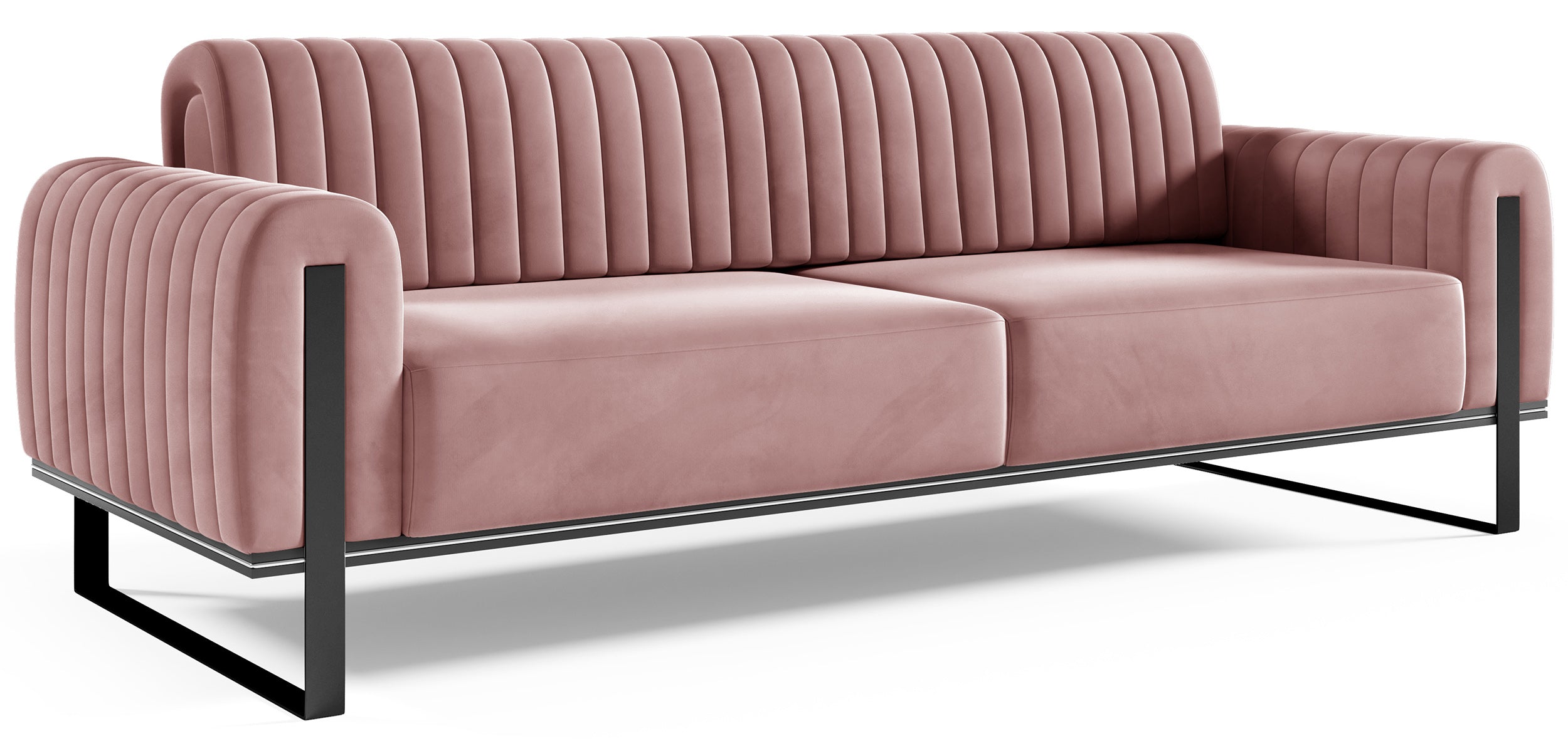 selsey-parissa-dreiersofa-rosa-samt-schwarze-beine image 4