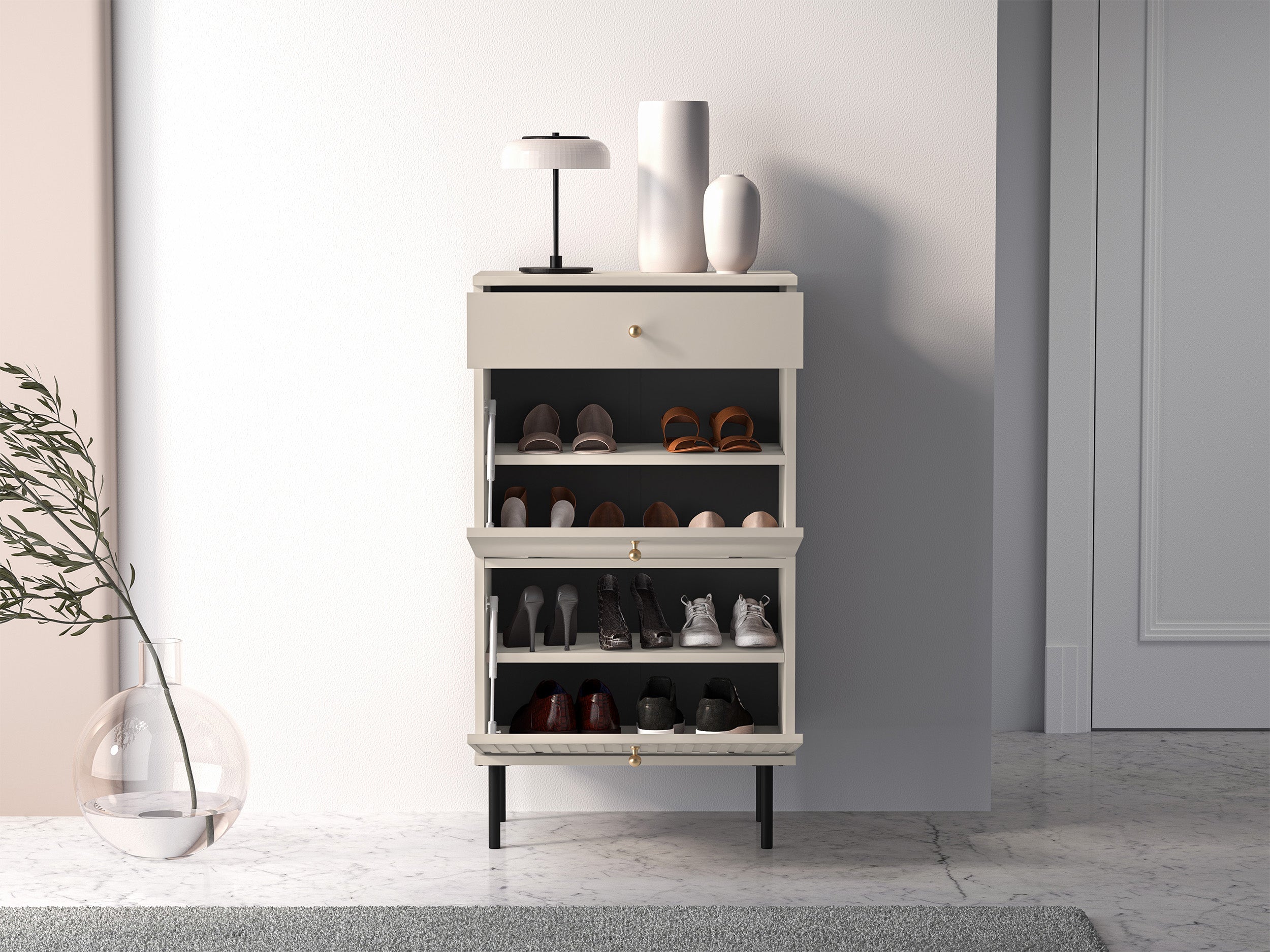 selsey-schuhschrank-caletto-55-cm-beige-mit-schublade-und-lamellen image 7